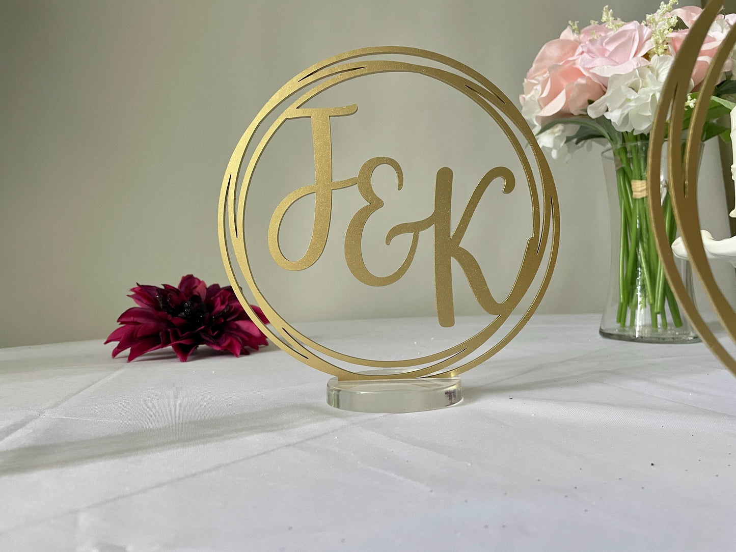 Engagement Initials in three rings