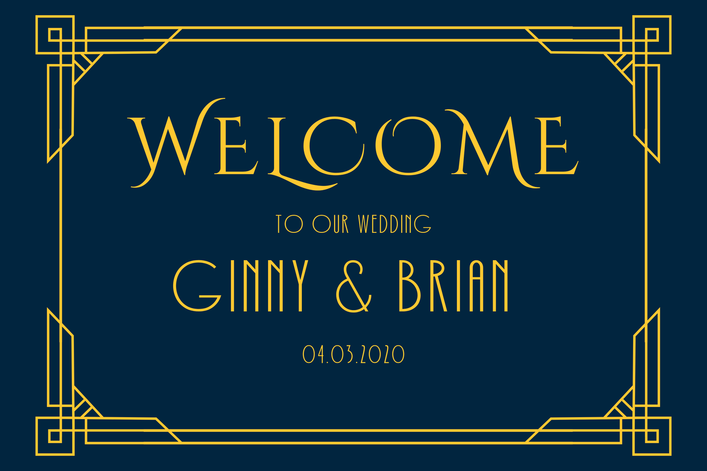 Art Deco Welcome Sign