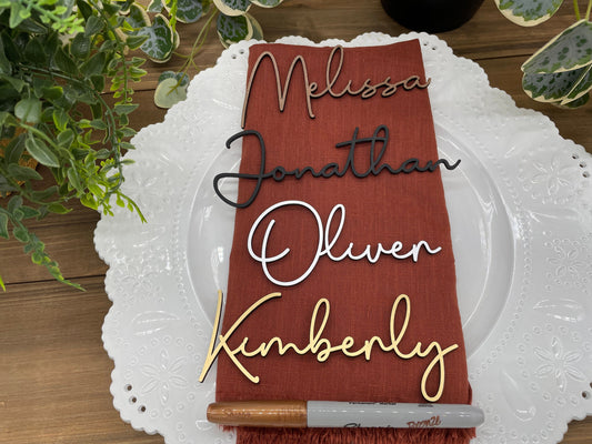 Name Tags Place Cards - Personalized Wooden Name - Wedding Name Plate - Birthday Laser Cut - Wooden Setting - Table Decor