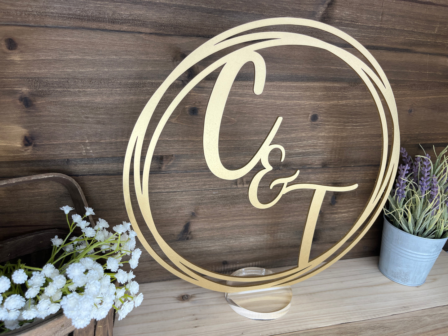 Engagement Initials in three rings