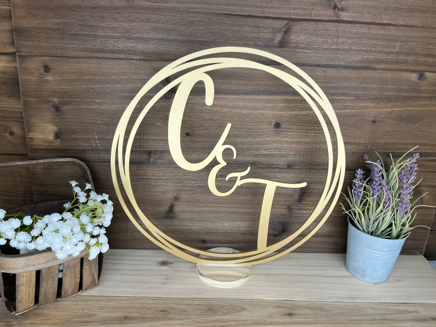 Engagement Initials in three rings