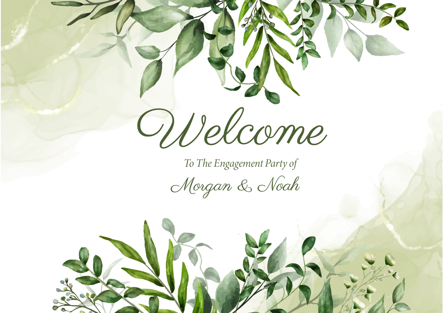 Green Foliage Welcome Sign