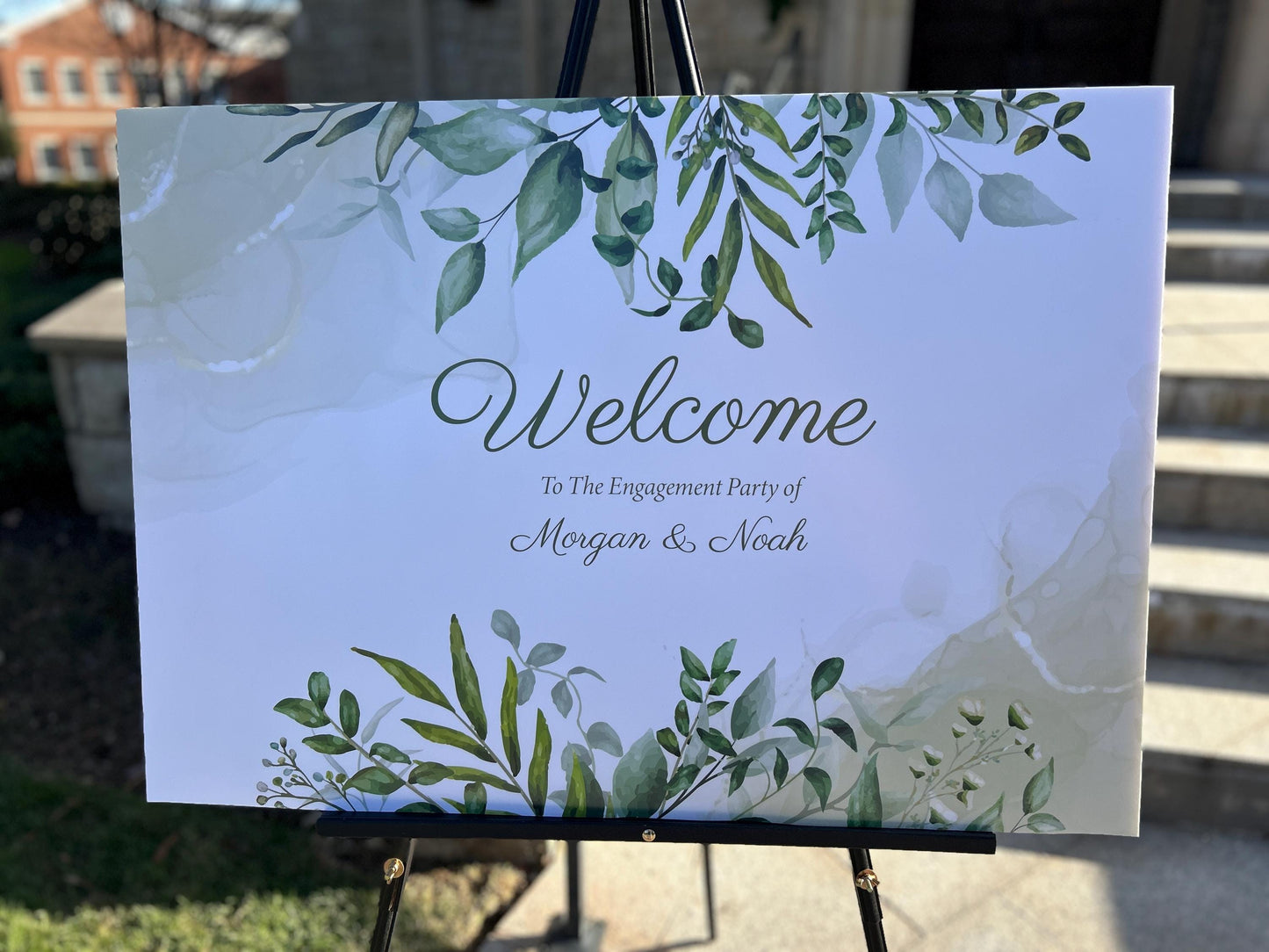 Green Foliage Welcome Sign