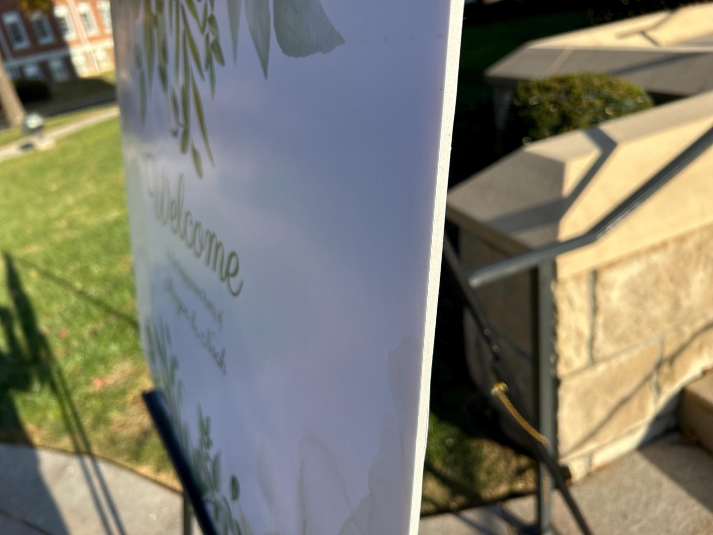 Green Foliage Welcome Sign