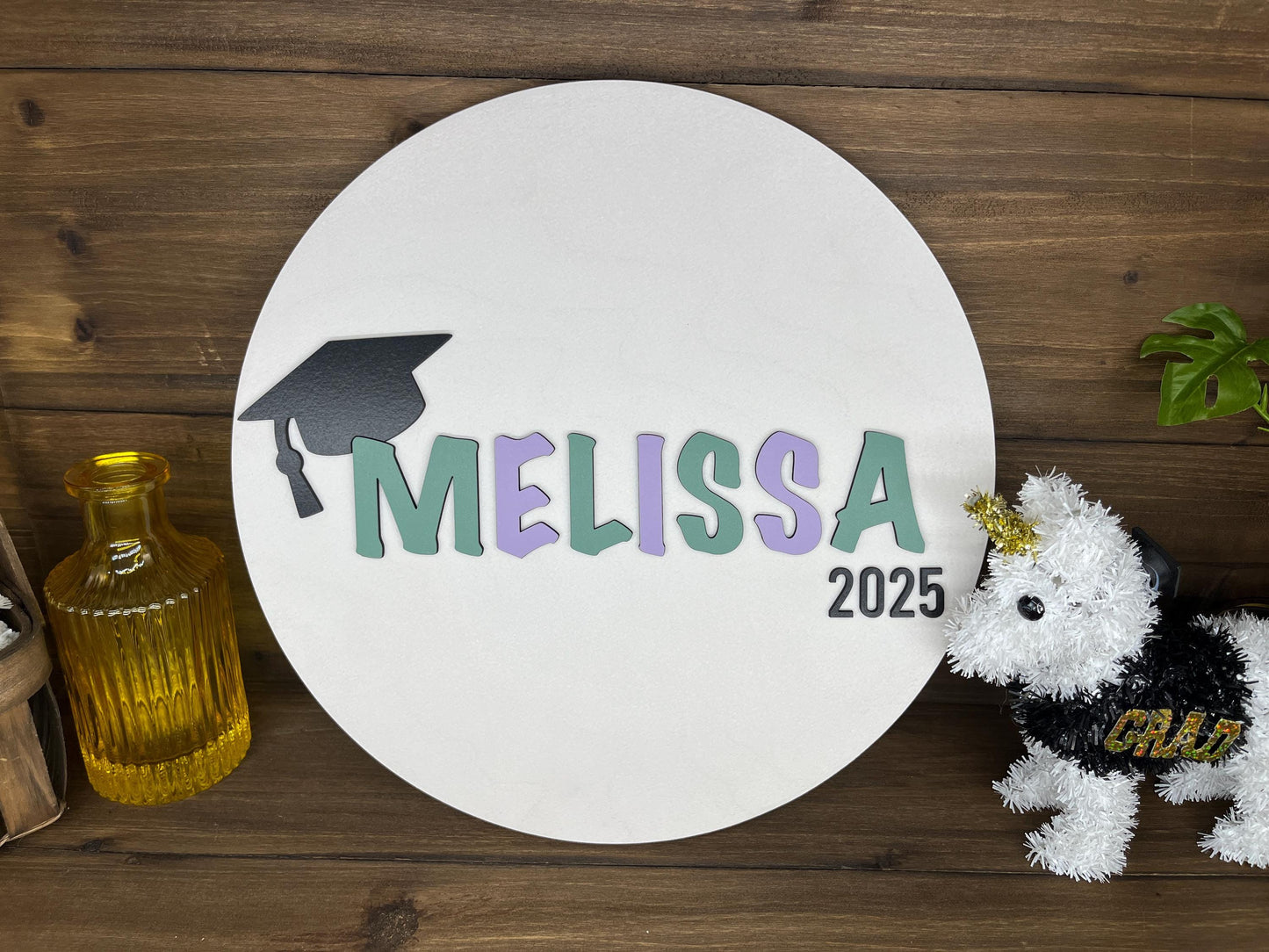 Alternative Round Guest Book, School Graduation Signature Sign, Large Wooden Grad Party Decor, College or High School Graduate Keepsake Gift