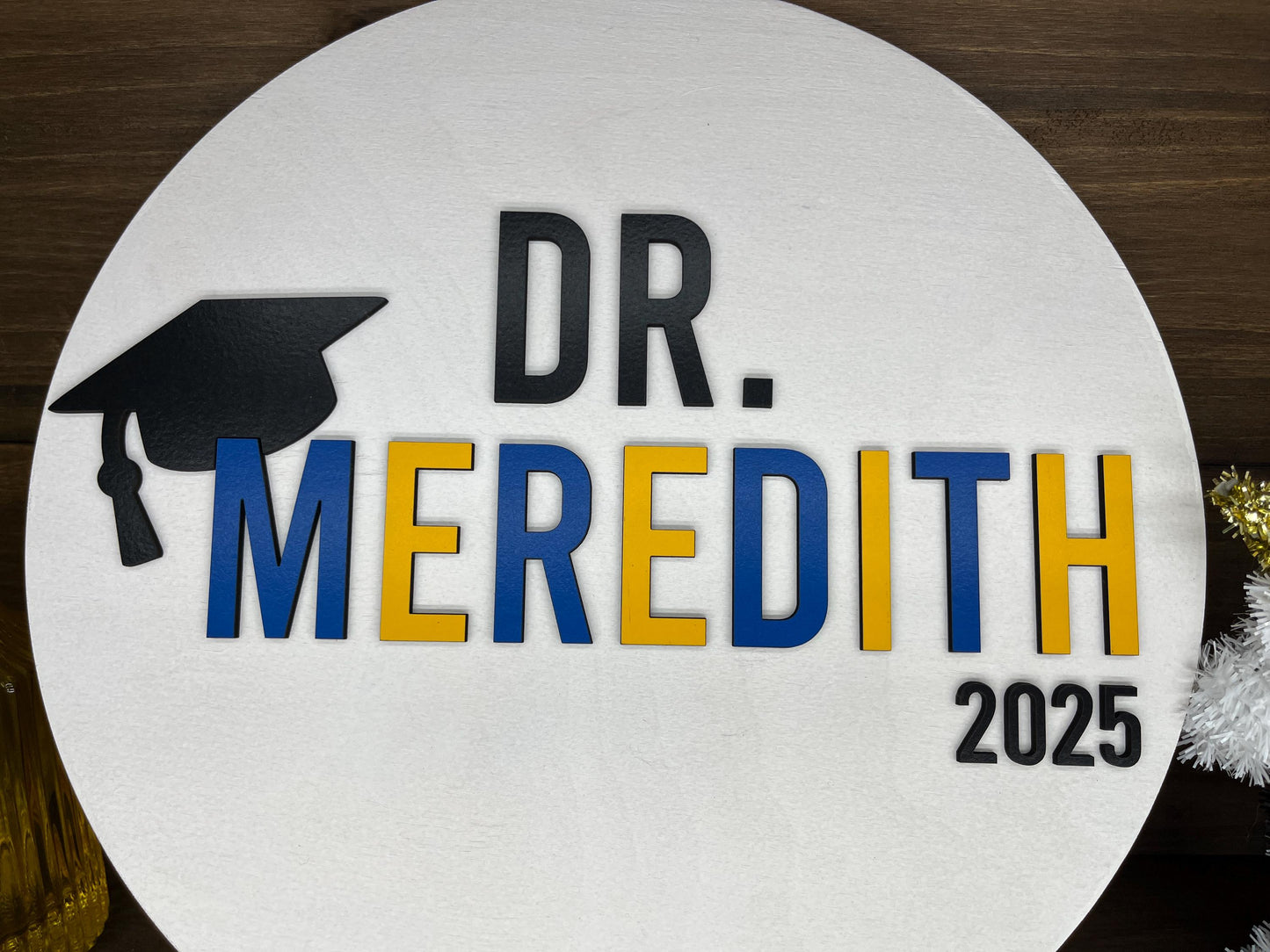 Alternative Round Guest Book, School Graduation Signature Sign, Large Wooden Grad Party Decor, College or High School Graduate Keepsake Gift