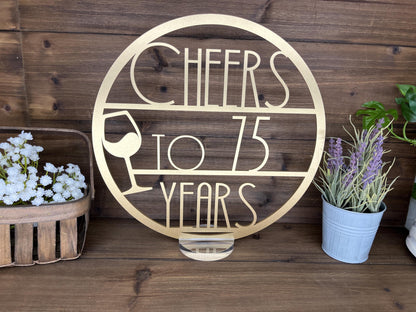 Art Deco Gatsby Style Centerpiece, Round Wooden Table Decoration, 20th Milestone Anniversary Birthday Decor, Glam Event Party Sign