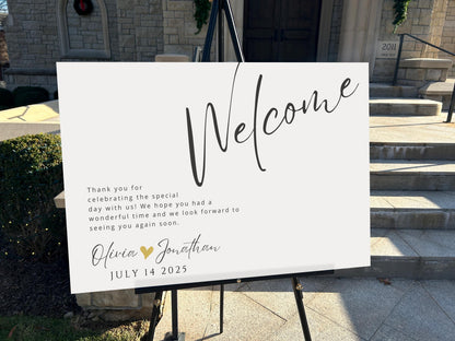 a welcome sign in front of a church