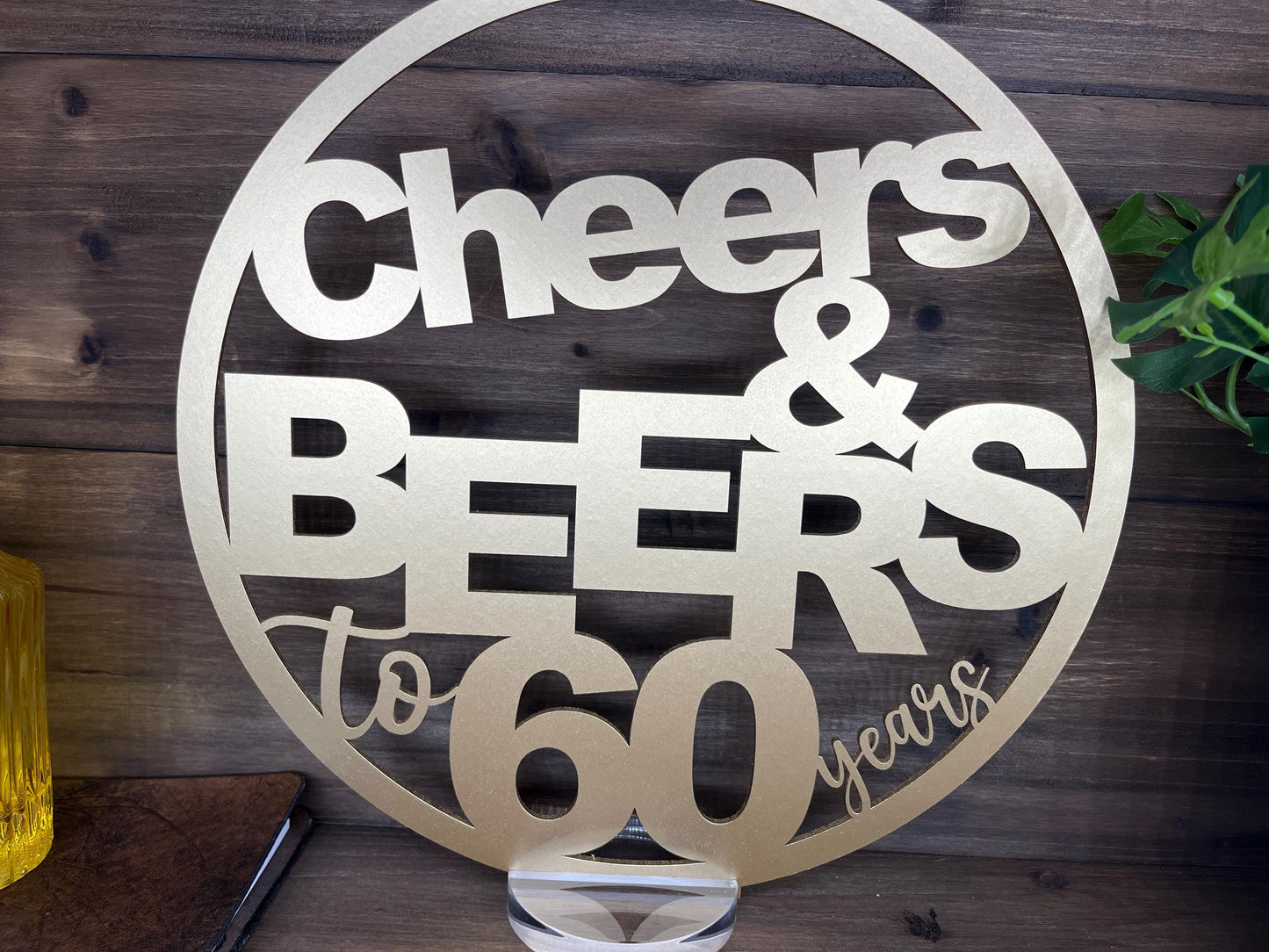 Cheers & Beers Table Centerpieces, Surprise 21st Birthday Party Decorations, Fun Adult Milestone Celebration, Rustic Wooden Decor