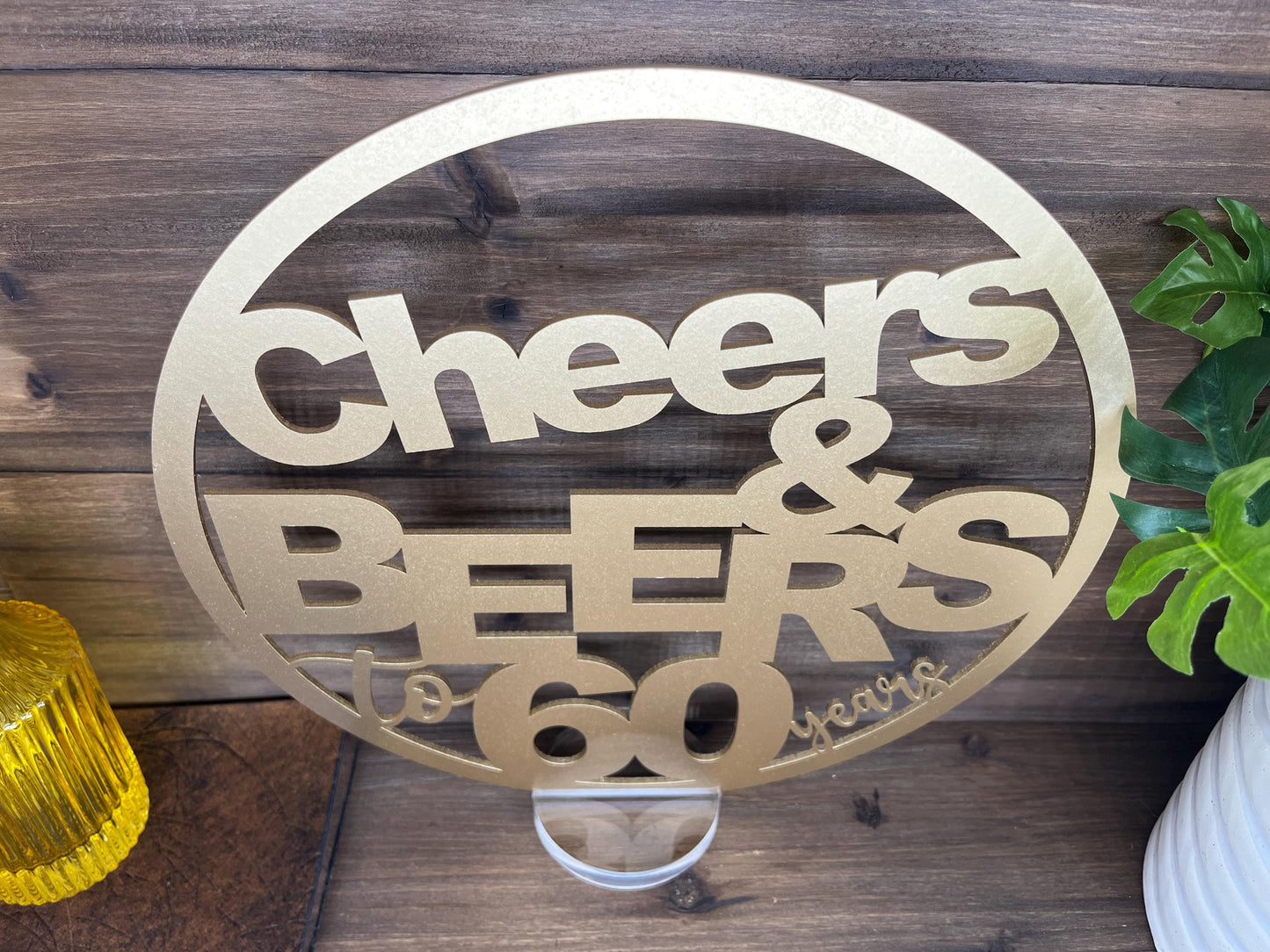 Cheers & Beers Table Centerpieces, Surprise 21st Birthday Party Decorations, Fun Adult Milestone Celebration, Rustic Wooden Decor