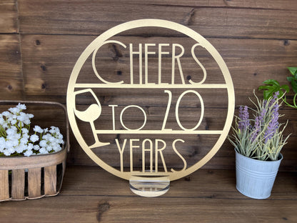 Art Deco Gatsby Style Centerpiece, Round Wooden Table Decoration, 20th Milestone Anniversary Birthday Decor, Glam Event Party Sign