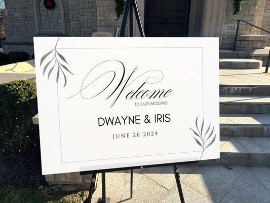 a welcome sign in front of a church