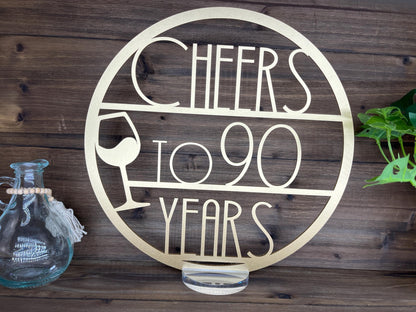 Art Deco Gatsby Style Centerpiece, Round Wooden Table Decoration, 20th Milestone Anniversary Birthday Decor, Glam Event Party Sign