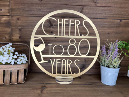 Art Deco Gatsby Style Centerpiece, Round Wooden Table Decoration, 20th Milestone Anniversary Birthday Decor, Glam Event Party Sign