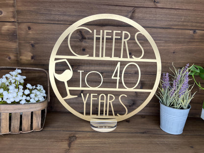 Art Deco Gatsby Style Centerpiece, Round Wooden Table Decoration, 20th Milestone Anniversary Birthday Decor, Glam Event Party Sign