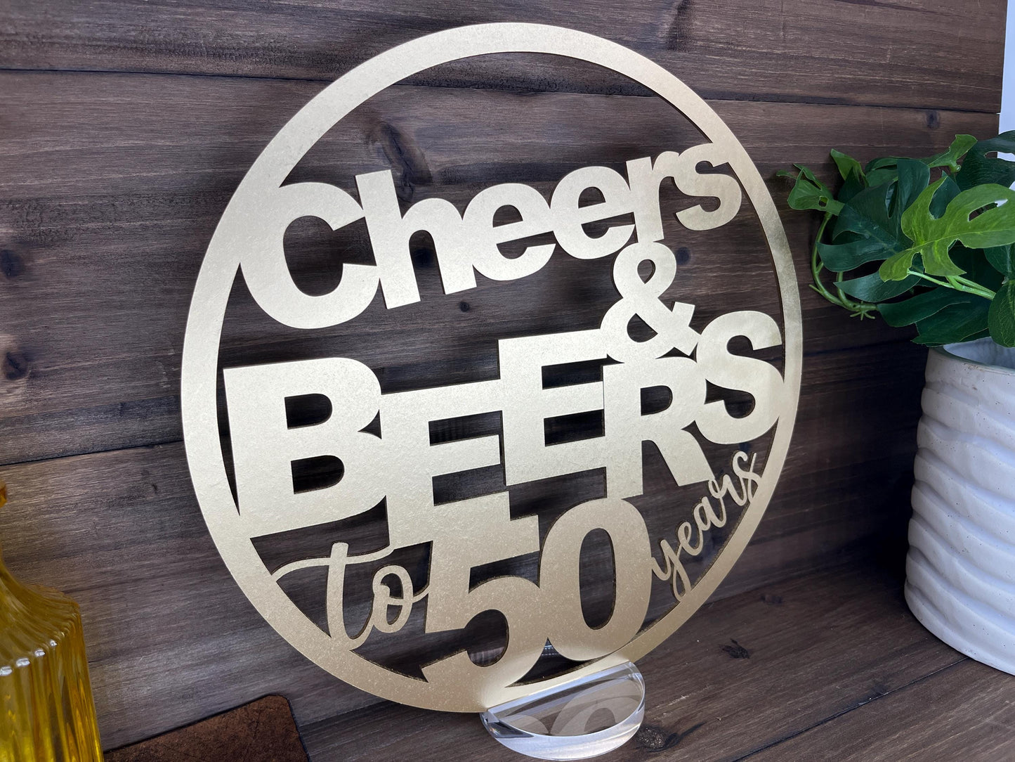 Cheers & Beers Table Centerpieces, Surprise 21st Birthday Party Decorations, Fun Adult Milestone Celebration, Rustic Wooden Decor