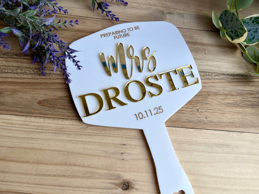 Large handheld Bridal mirror