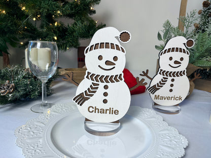 Farmhouse Snowman Place Setting