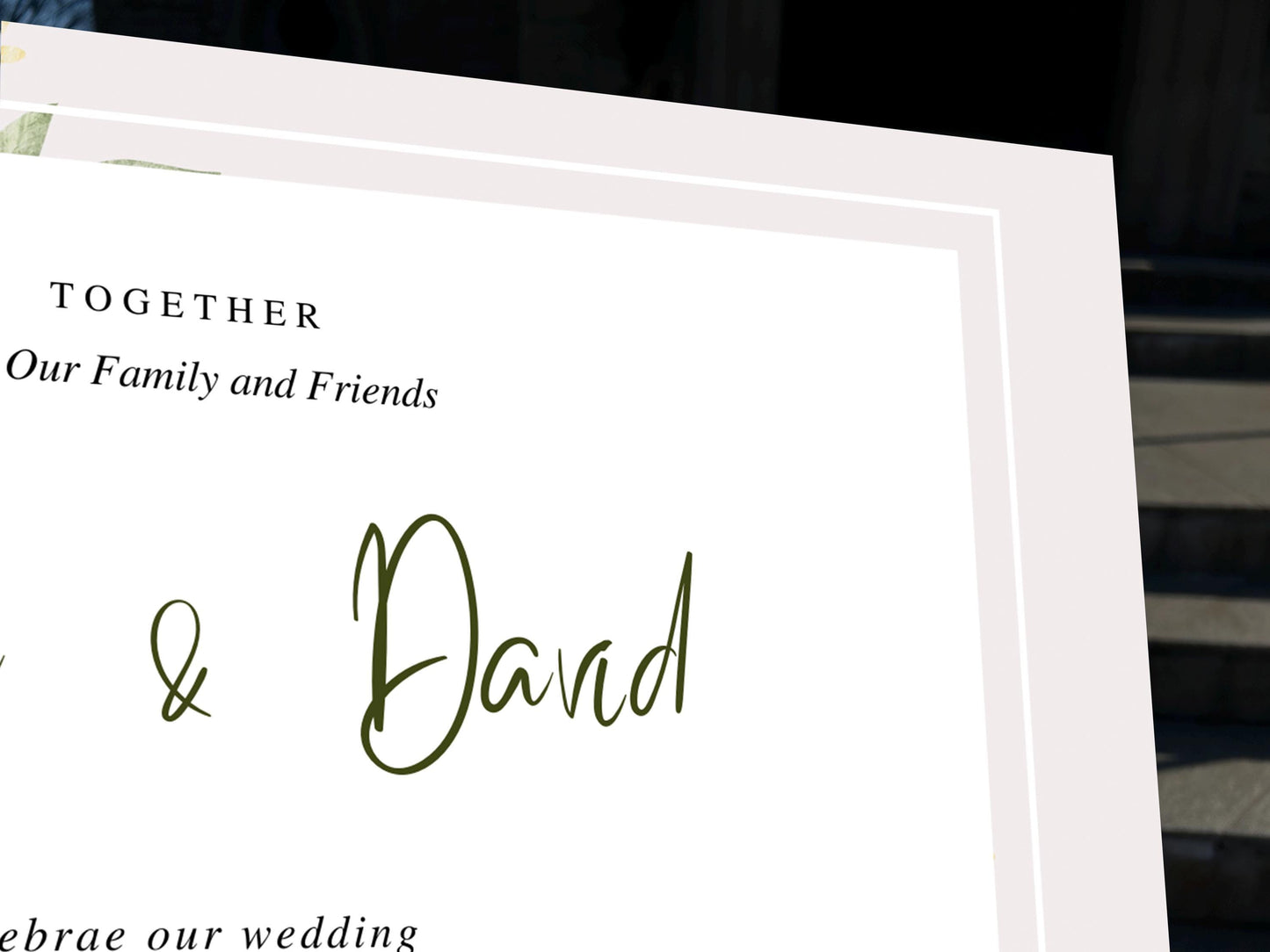 a close up of a wedding program on a table