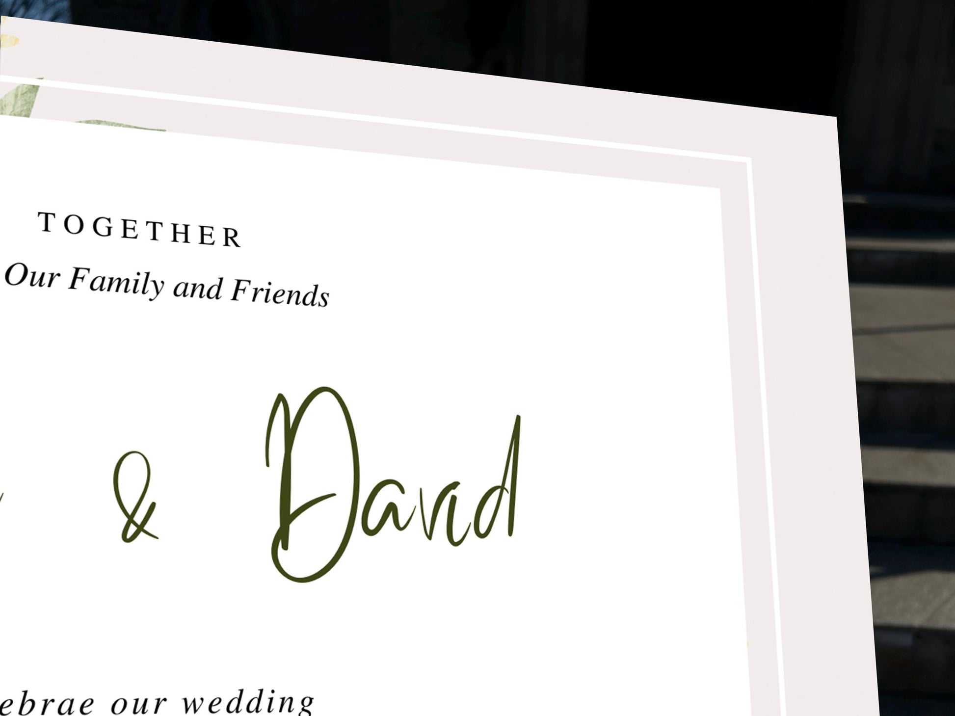 a close up of a wedding program on a table