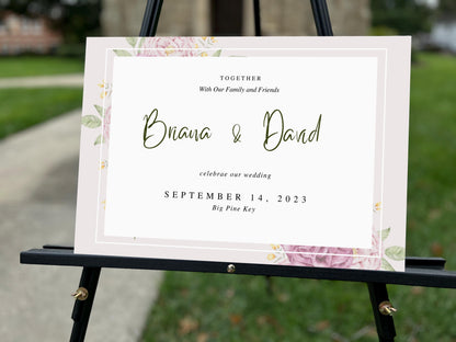 a sign that is sitting on a easel