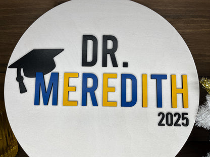 Alternative Round Guest Book, School Graduation Signature Sign, Large Wooden Grad Party Decor, College or High School Graduate Keepsake Gift