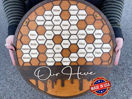 Customized Bee Hive Family Tree *FREE SHIPPING*