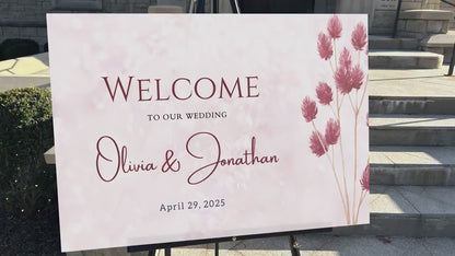 Wedding Welcome Sign Autumn Fall Blush